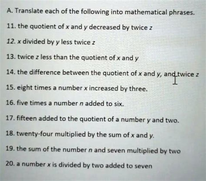 15 added to the quotient of 8 and a number is 7.