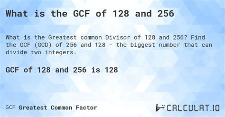 GCF of 256 and 169