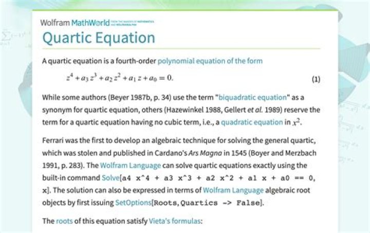 Quartic Equations Calculator