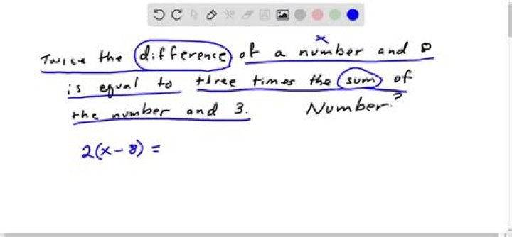 twice the difference of a number and 3 is equal to 3 times the sum of a number and 2
